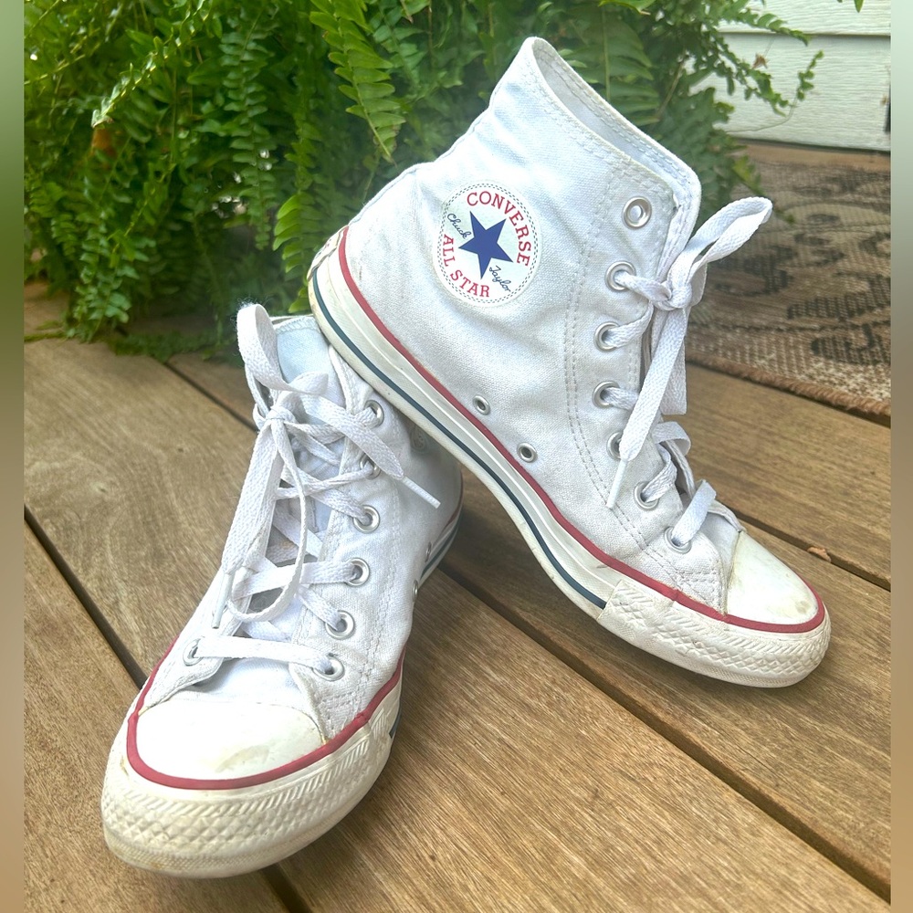 Converse Chuck Taylor All Star High Top Women’s Canvas Sneakers Shoe White sz 8